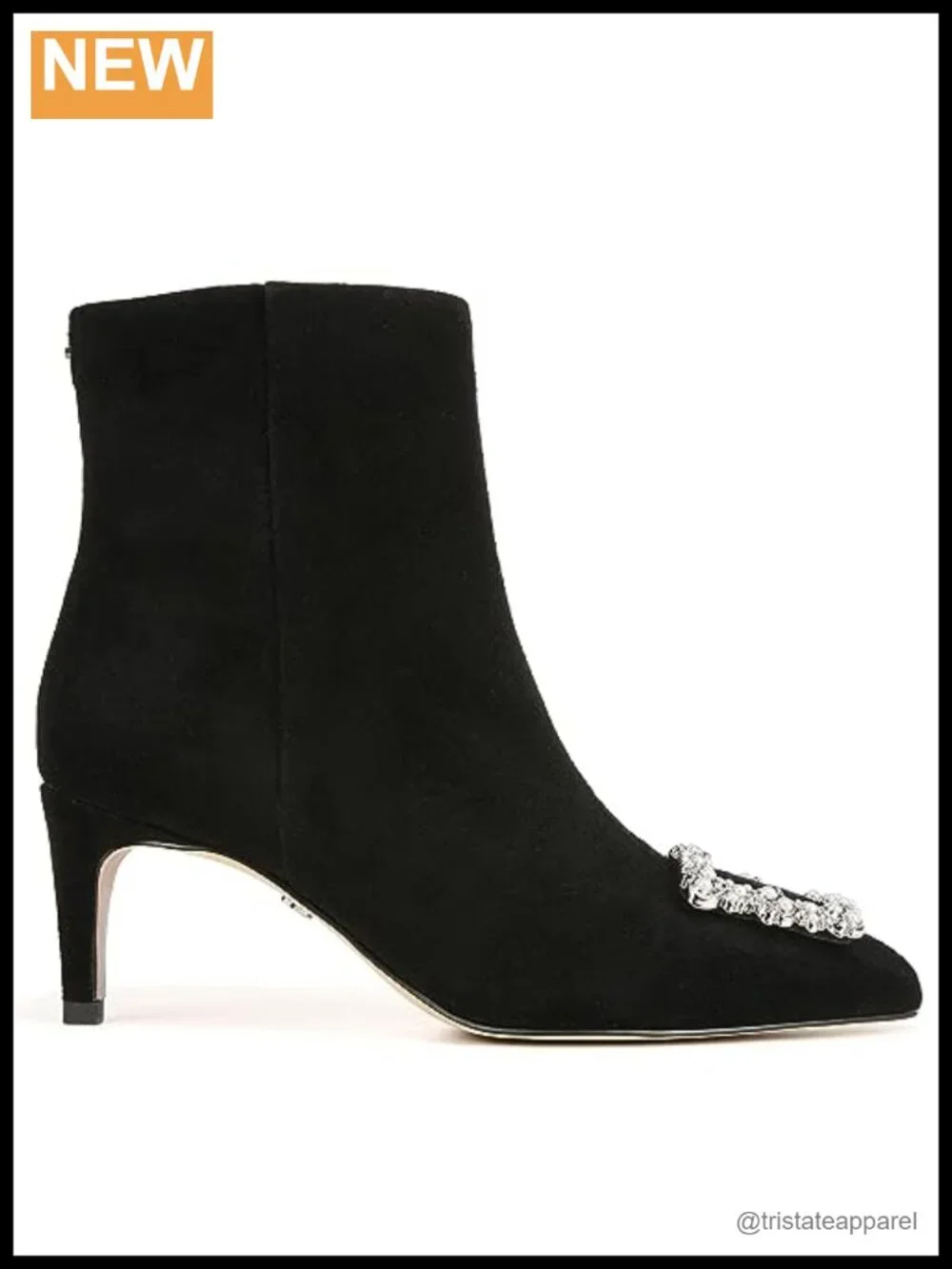Sam Edelman Ulissa Rhinestone Buckle Stiletto Ankle Boots Women's 2.5